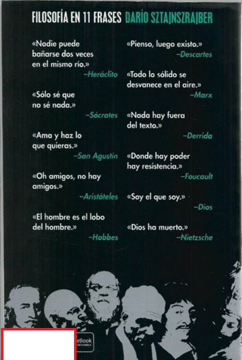 LIBRO FILOSOFIA EN 11 FRASES - DARIO SZTANJNSZRAJBER - 2
