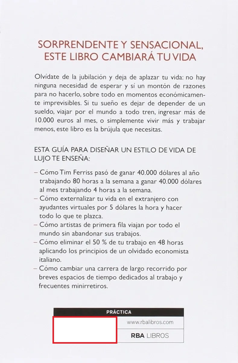 LIBRO LA SEMANA LABORAL DE 4 HORAS /470 - F.TIMOTHY - 2