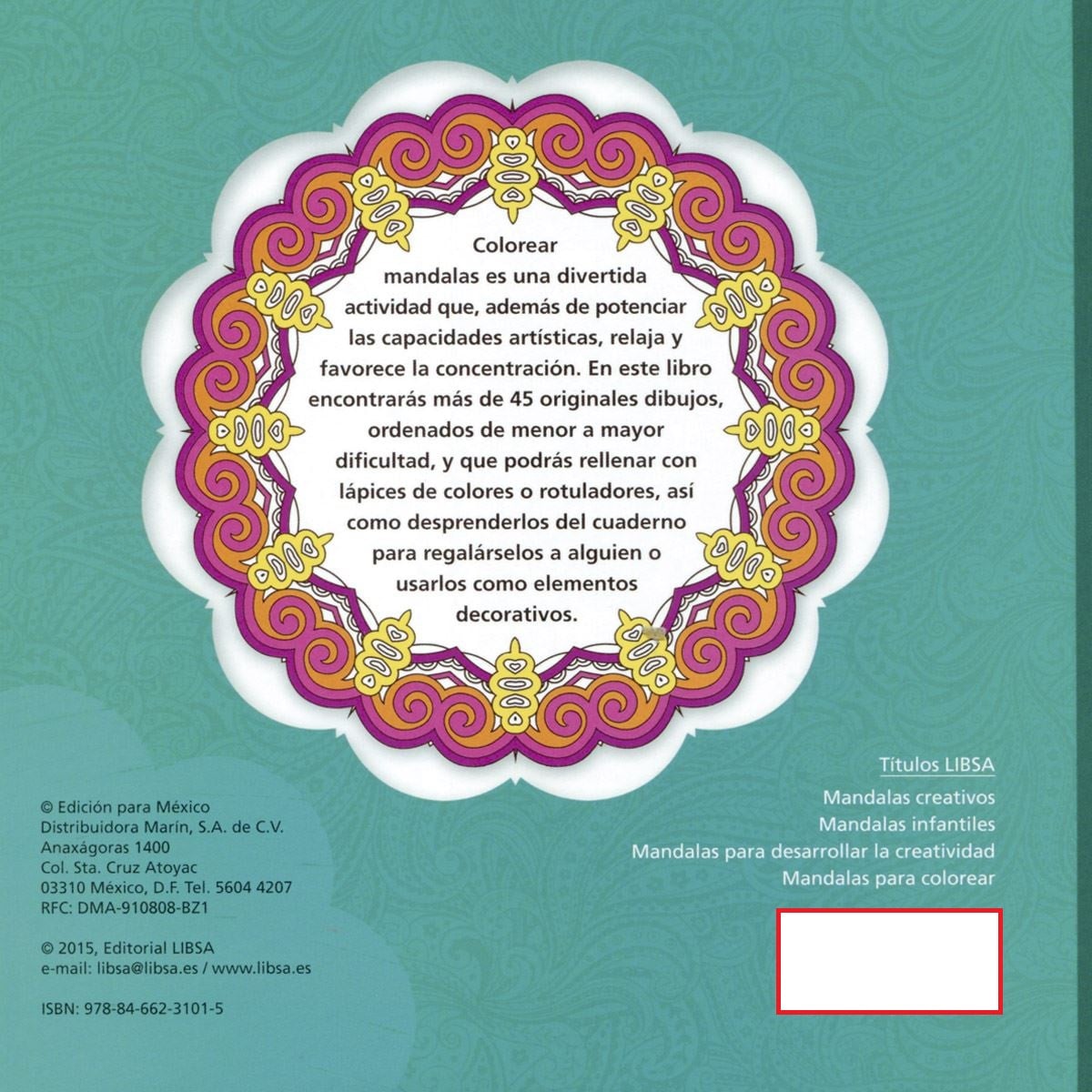 LIBRO MANDALAS PARA COLOREAR /015 - LIBSA - 2