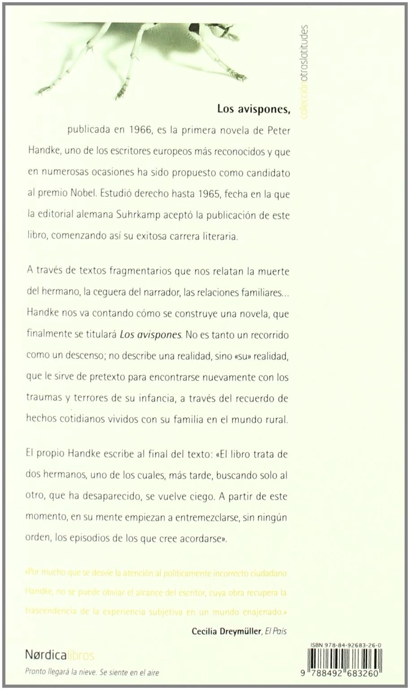LIBRO LOS AVISPONES - PETER HANDKE - 2