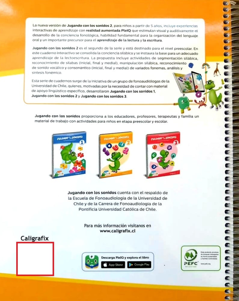 LIBRO JUGANDO CON LOS SONIDOS Nº2 -REALIDAD AUMENTADA. EDITORIAL: EDITORIAL CALIGRAFIX - 2
