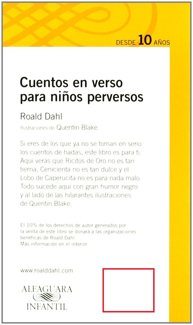 LIBRO CUENTOS EN VERSO PARA NINOS PERVERSOS -277- R.DAHL - 2