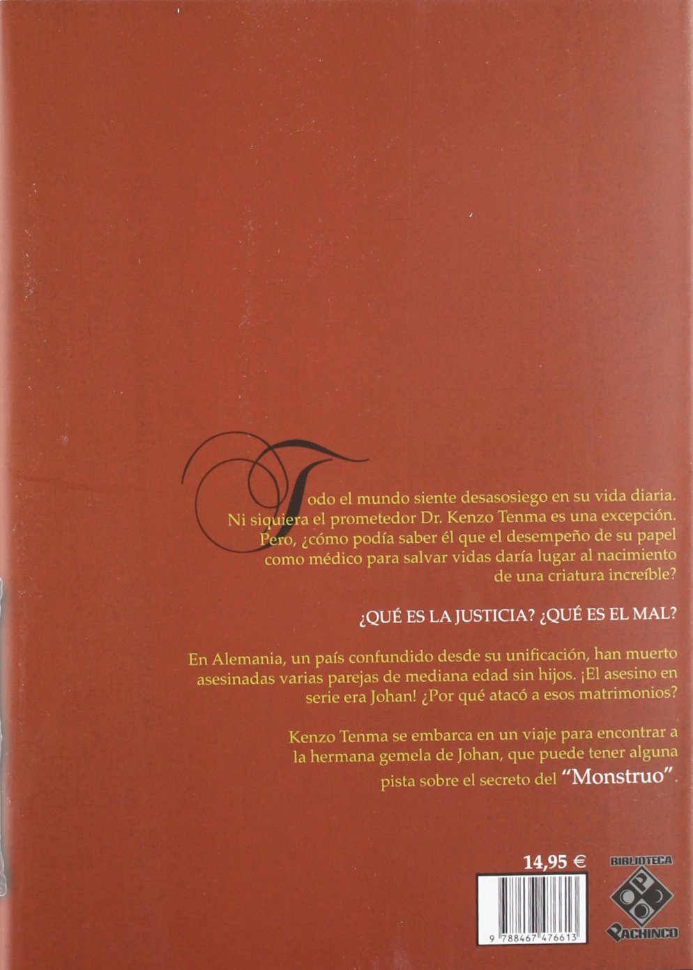 LIBRO MONSTER KANZENBAN NRO. 01/09 -613- - N.URASAWA - 2