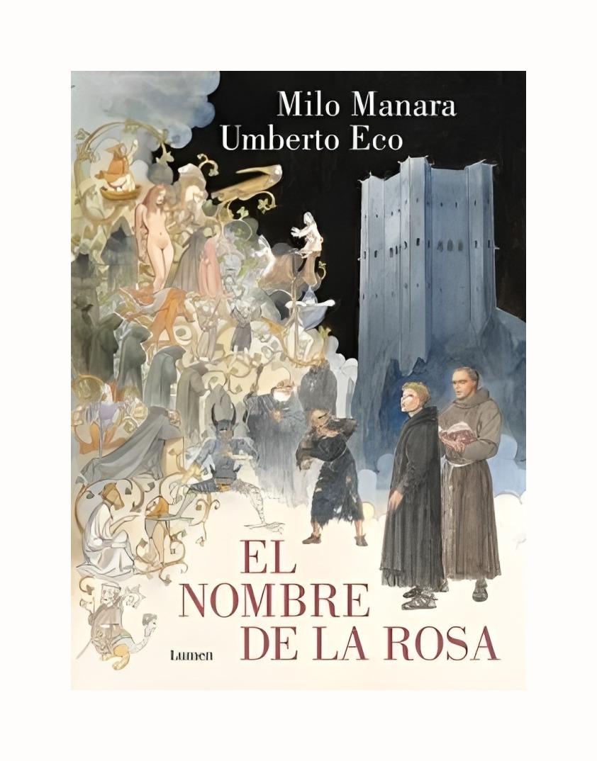 LIBRO EL NOMBRE DE LA ROSA - NOVELA GRAFICA - UMBERTO MANARA - MILO ECO - LUMEN - 1