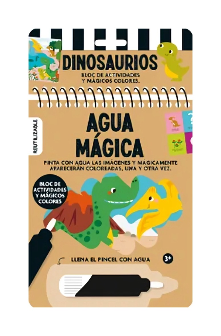 LIBRO AGUA MÁGICA - DINOSAURIOS - EL GATO DE HOJALATA - 1