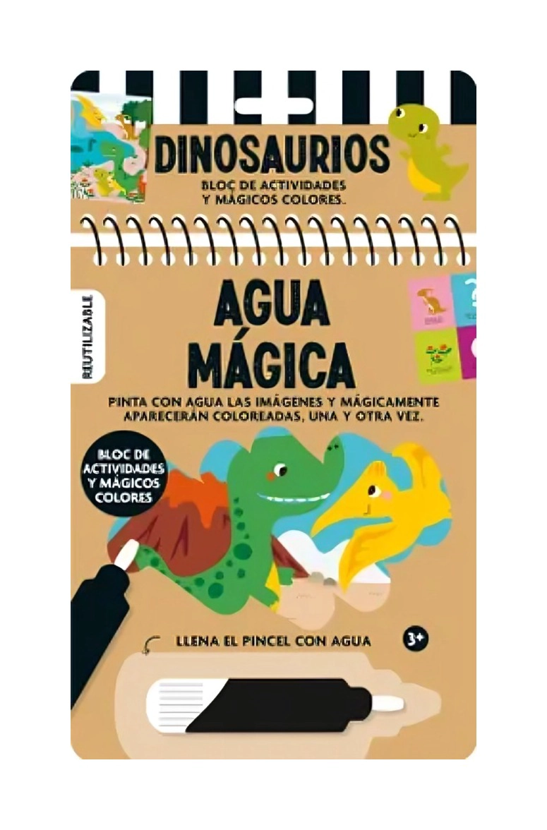 LIBRO AGUA MÁGICA - DINOSAURIOS - EL GATO DE HOJALATA - 3