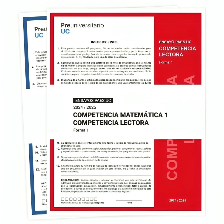 ¡MEJORA TU PUNTAJE CON LOS ENSAYOS PAES UC! LOS UNICOS QUE SIMULAN LA PAES OFICIAL CON EL RESPALDO - 1