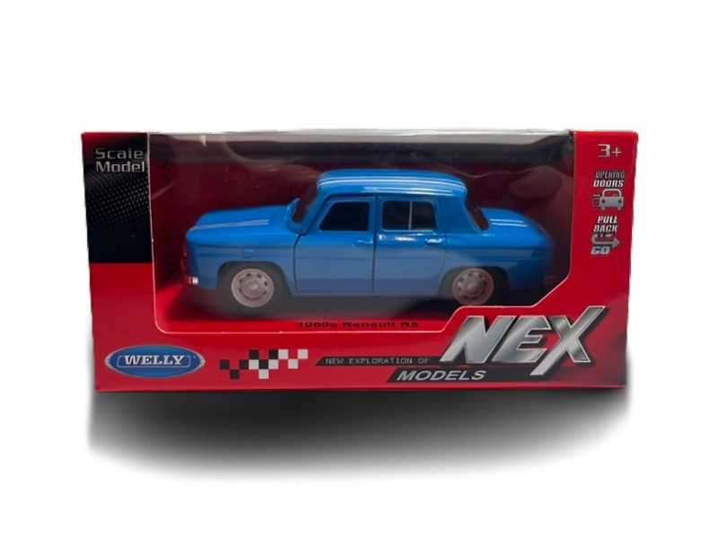 AUTO TOP10BOOKS RENAULT R8. V MINIATURA WELLY. ESCALA 1:34 -1960S AZUL - 3