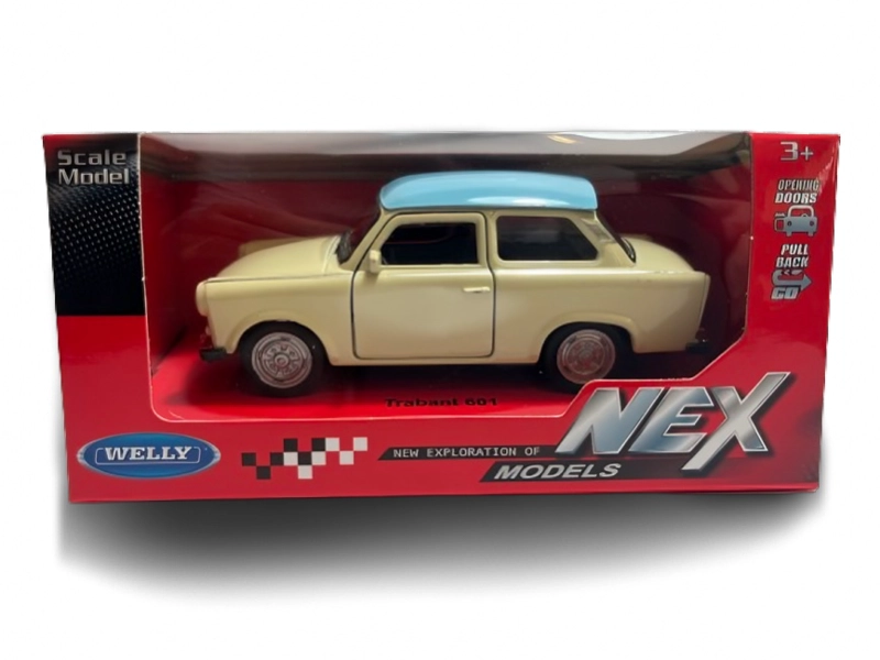 TRABANT TOP10BOOKS 601. WELLY MINIATURA ESC. 1:34 BEIGE-TECHO CELESTE - 1
