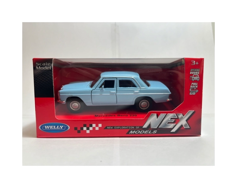 AUTO TOP10BOOKS MERCEDES BENZ 220. MINIATURA WELLY ESCALA 1:34 CELESTE - 2
