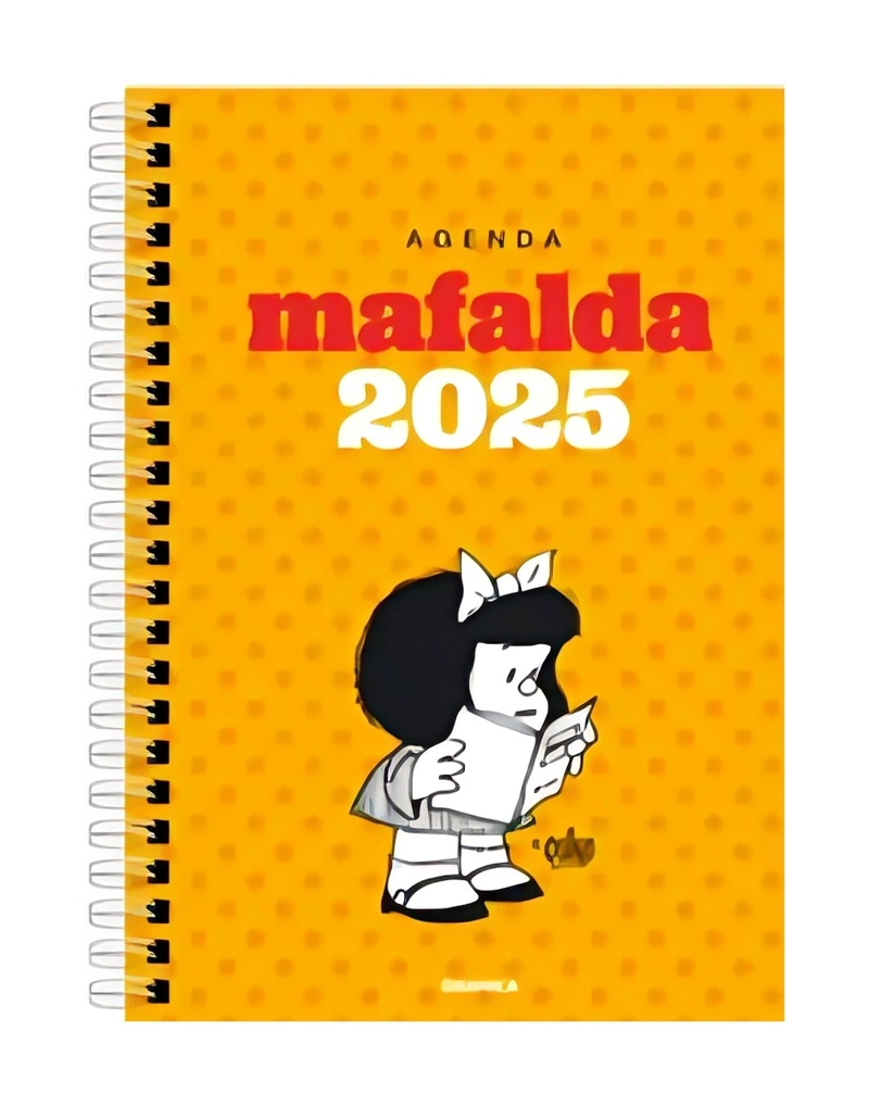AGENDA TOP10BOOKS MAFALDA 2025 ANILLADA MODULOS AMARILLA QUINO - 1