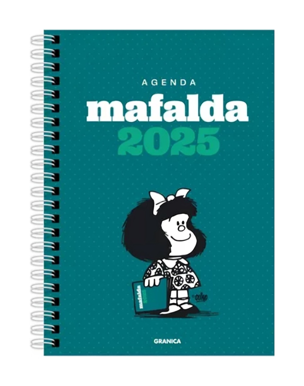 AGENDA TOP10BOOKS MAFALDA 2025 ANILLADA COLUMNA VERDE QUINO - 1