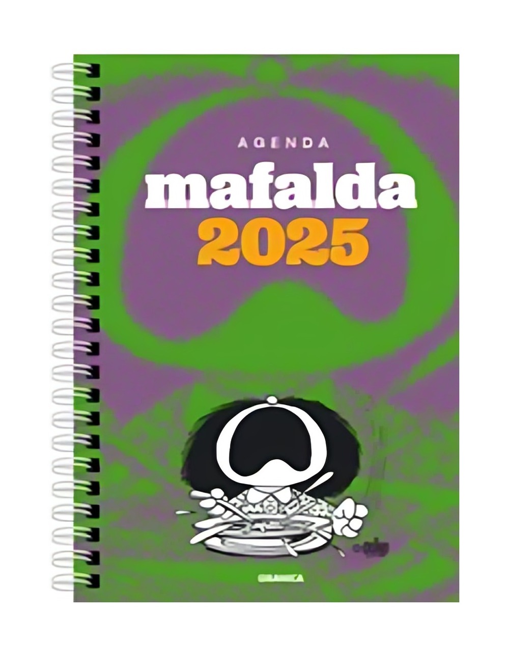 AGENDA TOP10BOOKS MAFALDA 2025 ANILLADA FEMINISTA VERDE-GRIS QUINO - 1
