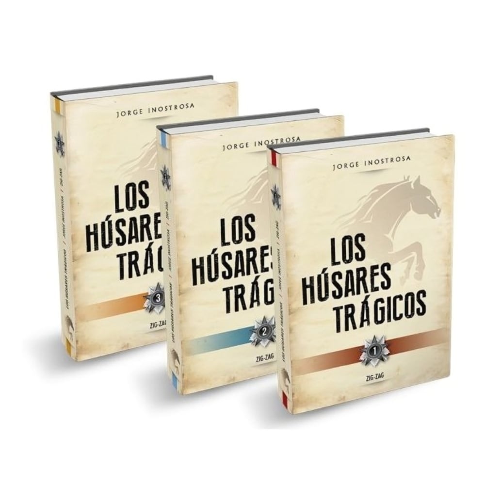LIBRO LOS HUSARES TRAGICOS - 3 TOMOS / ZIG-ZAG / JORGE INOSTROSA - 1
