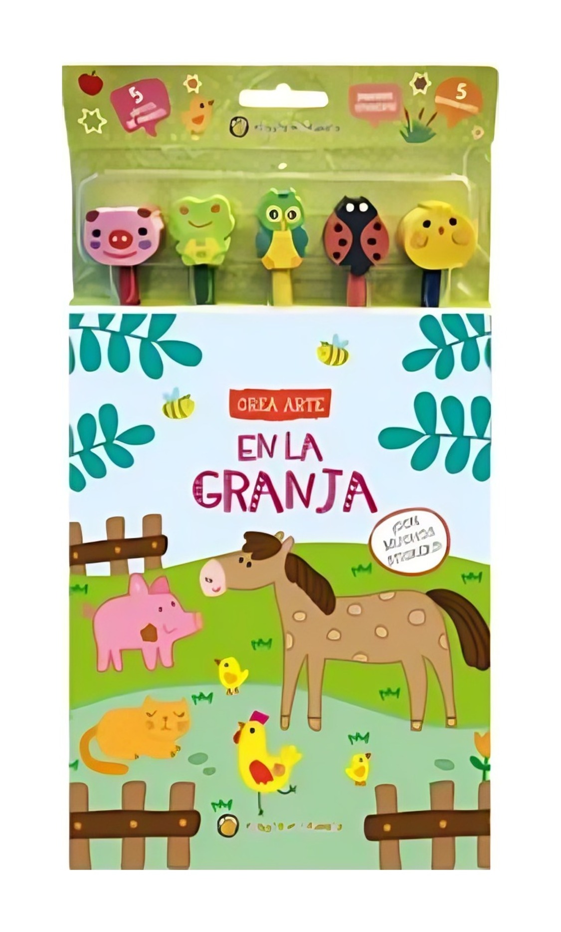 LIBRO INFANTIL EN LA GRANJA *CREA ARTE: LÁPICES, BORRADORES Y STICKERS* - 1