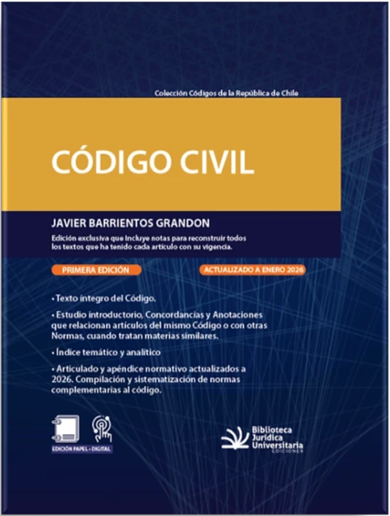 LIBRO CODIGO CIVIL - TAPA BLANDA - JAVIER BARRIENTOS GRANDON - 1