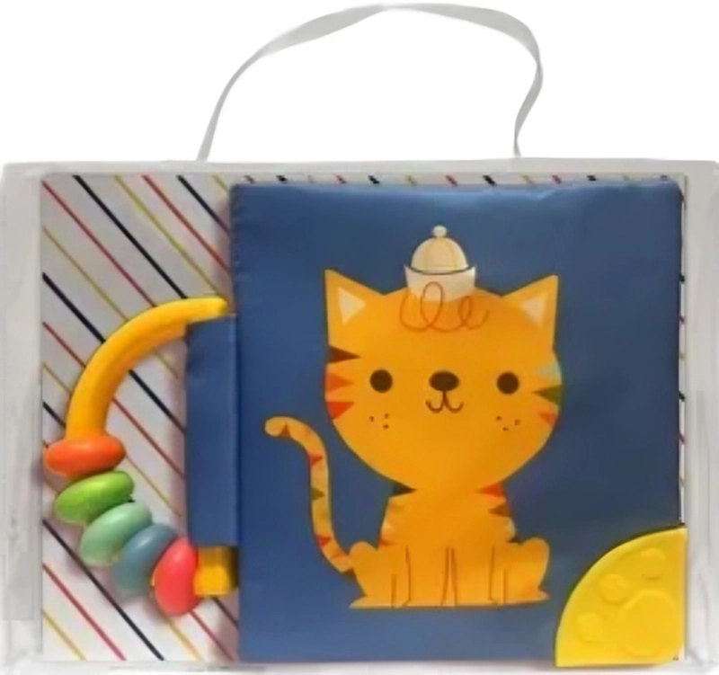 LIBRO MI LIBRO SUAVE CON SONAJERO Y MORDILLO: GATO - YOYO - 1