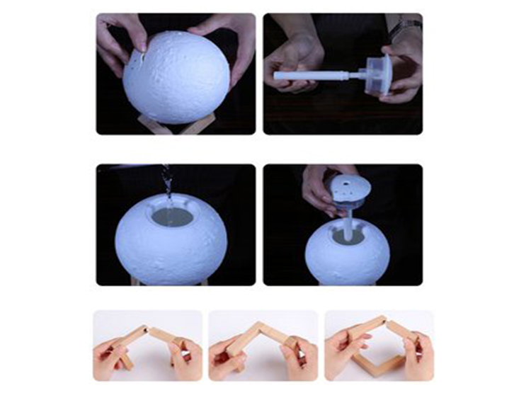 Fydun Lampada LED Touch 3D Con Pittura Diamanti - Cambia Colore, Ricaricabile USB, Kit Fai Da Te Per Decorazione Casa E Regalo