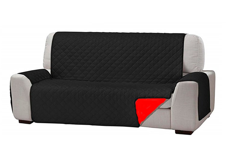 FUNDA CUBRE SOFA DEWINNER 3 CUERPOS NEGRO ROJO - 1