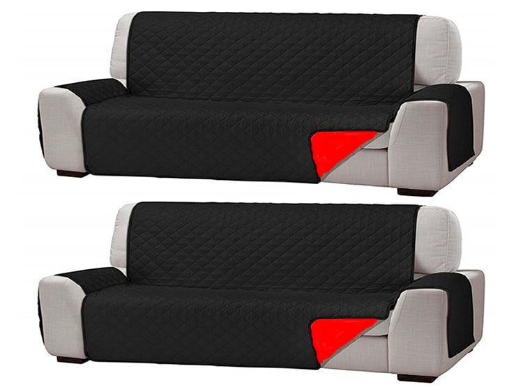 FUNDA CUBRE SOFA DEWINNER 3 CUERPOS NEGRO ROJO - 2