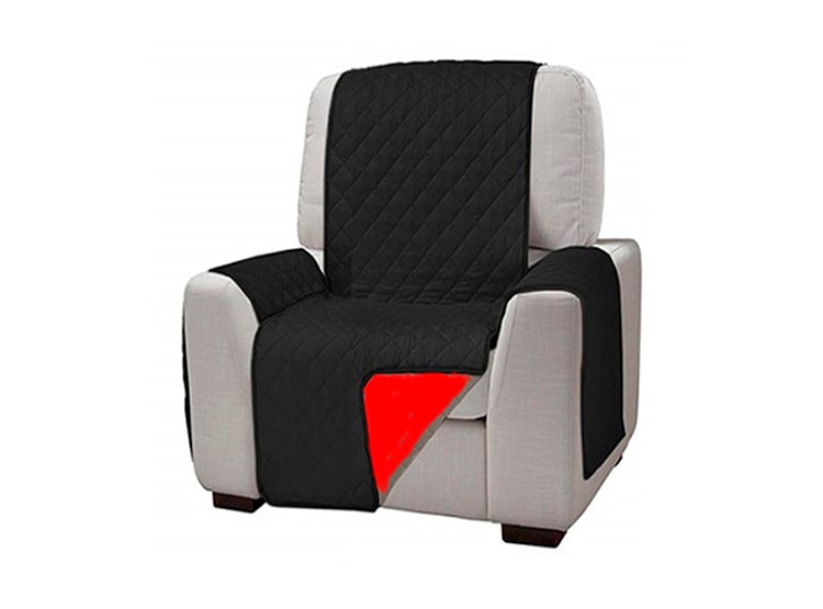 FUNDAS CUBRE SOFA INDIVIDUAL 4 CUERPOS NEGRO ROJO PACK 2 - 2