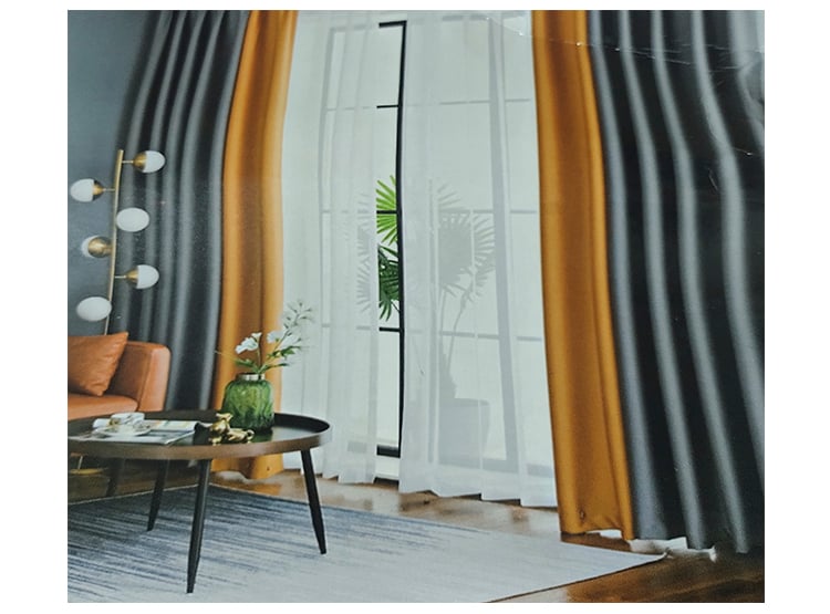 SET CORTINAS 2 PAÑOS SUN OUT ARGOLLA 140 X 230 AZUL - 1