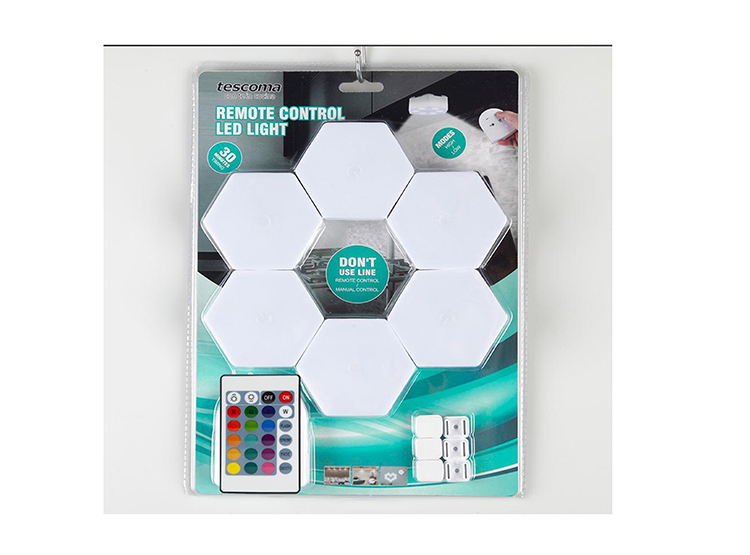 LUCES LED 6 PIEZAS CONTROL COLORES TOUCH PEGABLES - 3