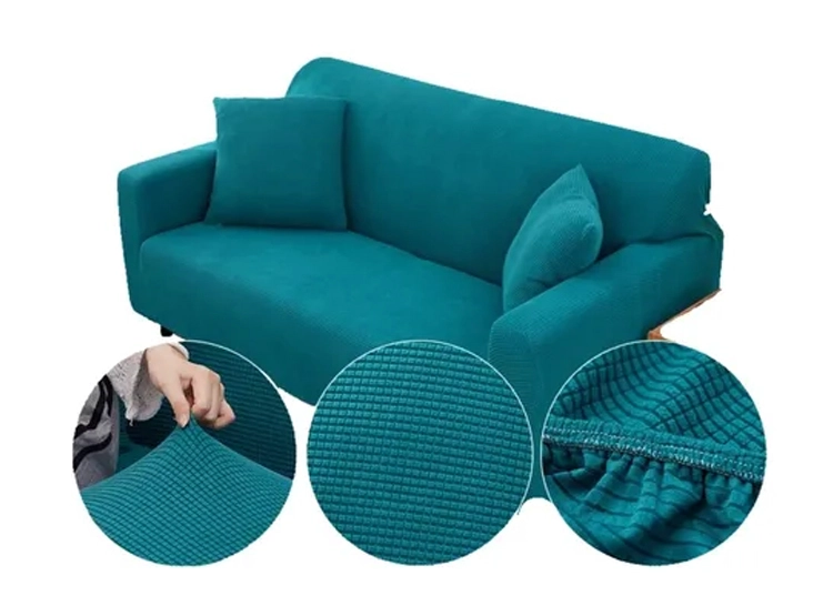 CUBRE SOFA DEWINNER 2 CUERPOS TURQUESA ELASTICADO FUTON - 1