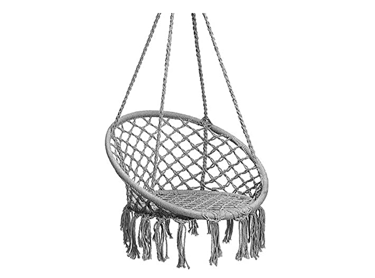 SILLA HAMACA COLGANTE REDONDA GRIS - 1