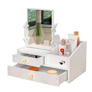 MINI TOCADOR DEWINNER ORGANIZADOR CON ESPEJO Y 2 CAJONES - 1