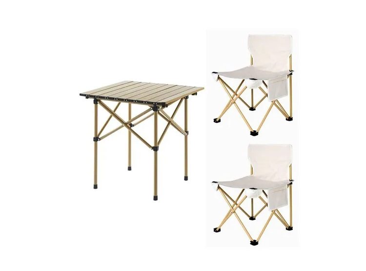 MESA PLEGABLE CAMPING + 2 SILLAS PLEGABLES SIRENA - 1