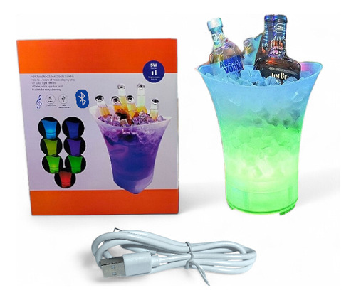 HIELERA MUSICAL CUBETERA LED PARLANTE BLUETOOTH - 1