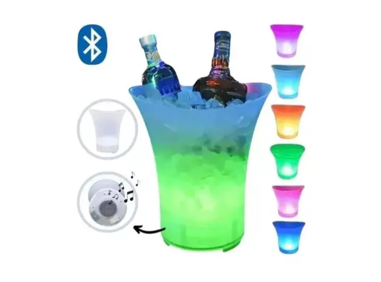 HIELERA MUSICAL CUBETERA LED PARLANTE BLUETOOTH - 3