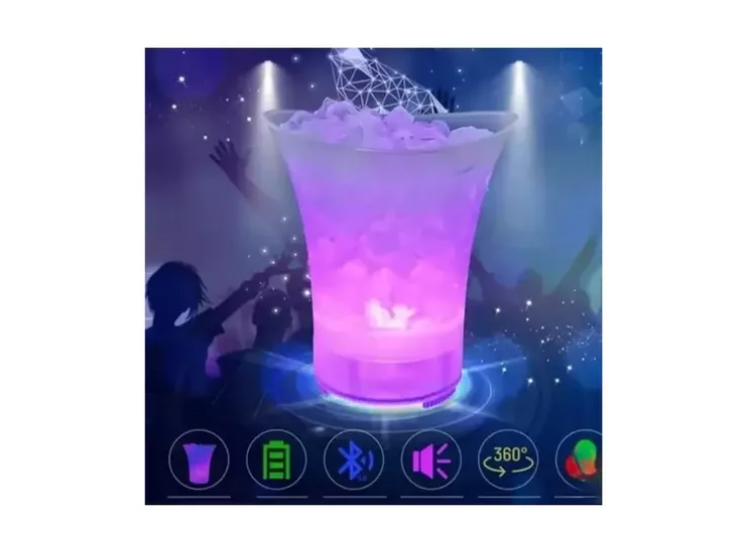 HIELERA MUSICAL CUBETERA LED PARLANTE BLUETOOTH - 4
