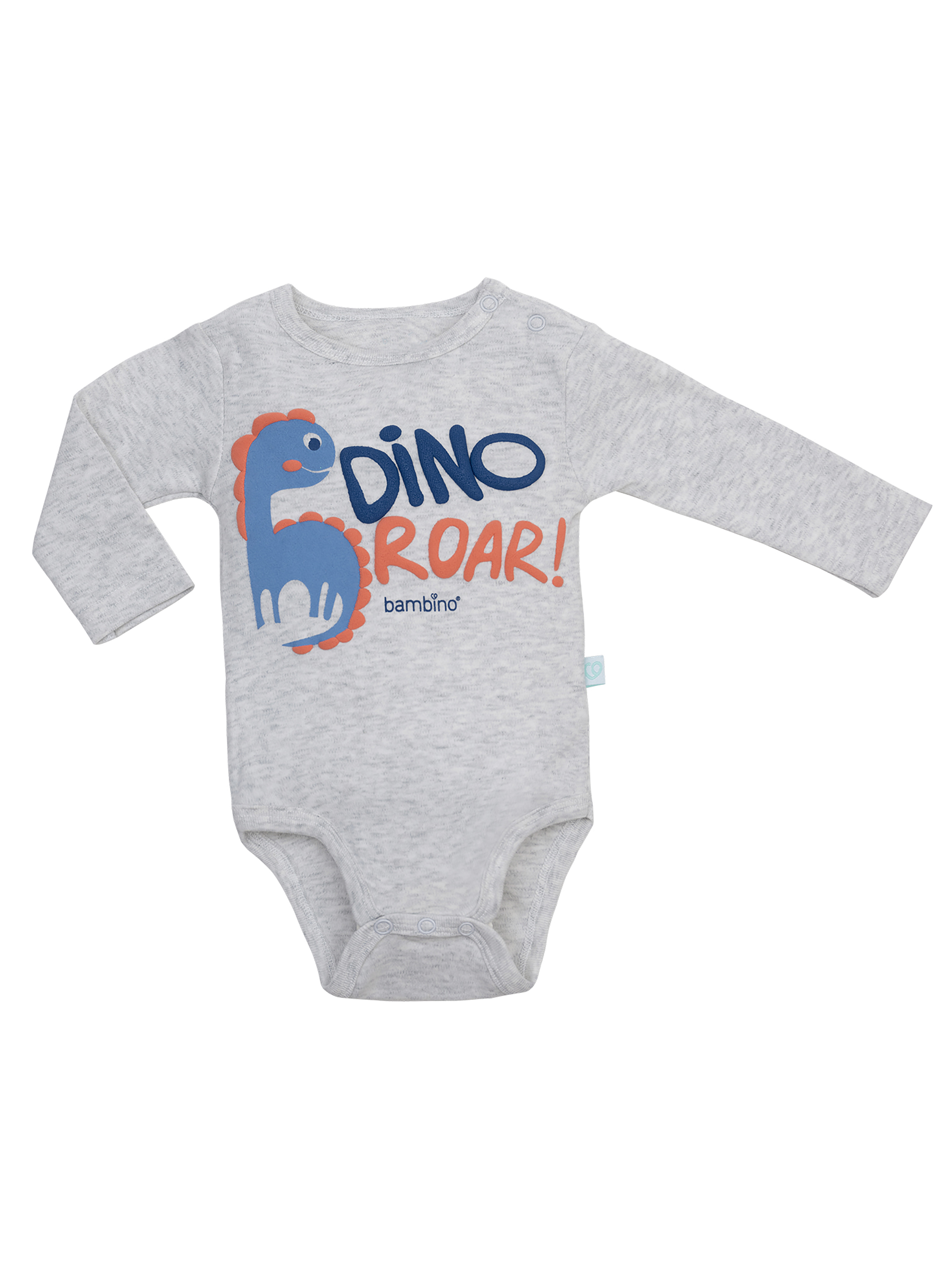 SET BODY ALGODON UNISEX BAMBINO AZUL 2 PIEZAS MANGA LARGA DINOSAURIO - 3