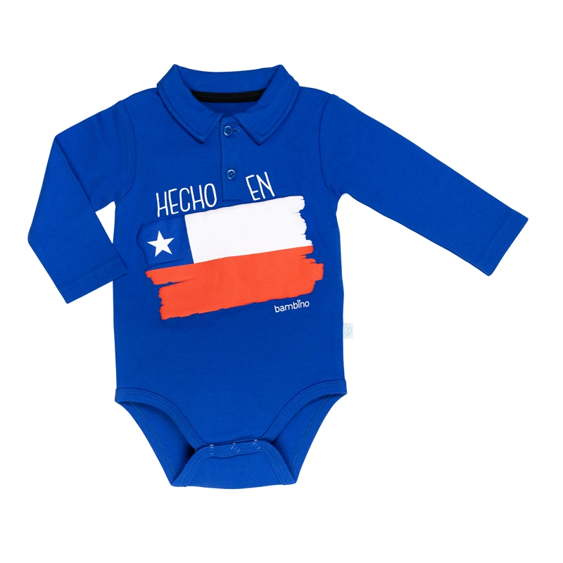 BODY ALGODON NIÑO BAMBINO AZUL CHILE BANDERA MESES - 1