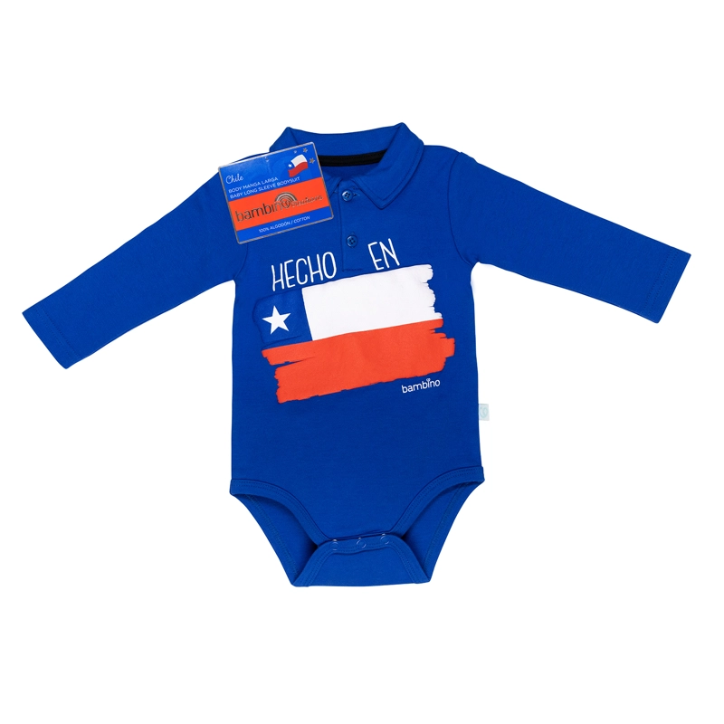 BODY ALGODON NIÑO BAMBINO AZUL CHILE BANDERA MESES - 2