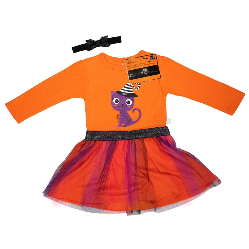 BODY HALLOWEEN GATO NIÑA 0-3 MESES - 1