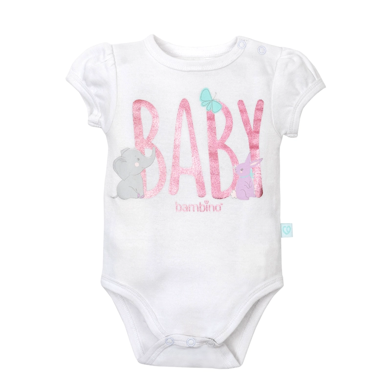 PACK 2 BODY ALGODON NIÑA BAMBINO BLANCO MANGA CORTA MARIPOSA - 3