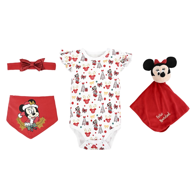 SET 4 PIEZAS NAVIDAD MINNIE MUERDAGO NIÑA - 2