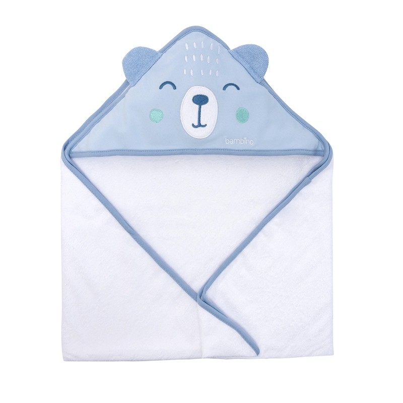 TOALLA CON CAPUCHA CELESTE OSO NIÑO - 2