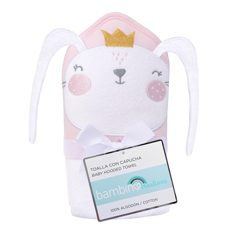 TOALLA CON CAPUCHA BLANCO CONEJITA NIÑA - 1
