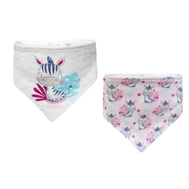 SET BAMBINO 2 BABERO BANDANA ROSADO CEBRA NIÑA - 2