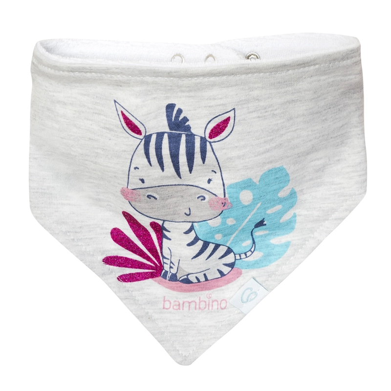 SET BAMBINO 2 BABERO BANDANA ROSADO CEBRA NIÑA - 3