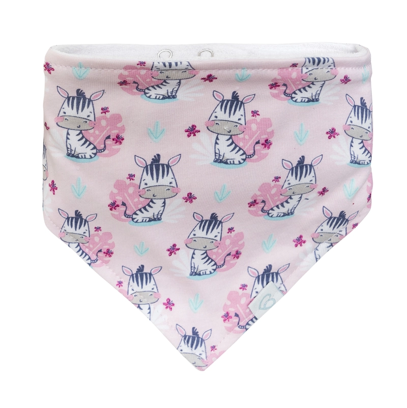 SET BAMBINO 2 BABERO BANDANA ROSADO CEBRA NIÑA - 4
