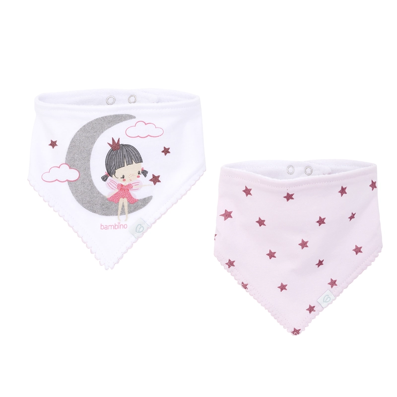 SET BAMBINO 2 BABERO BANDANA NIÑA LUNA GRIS - 2