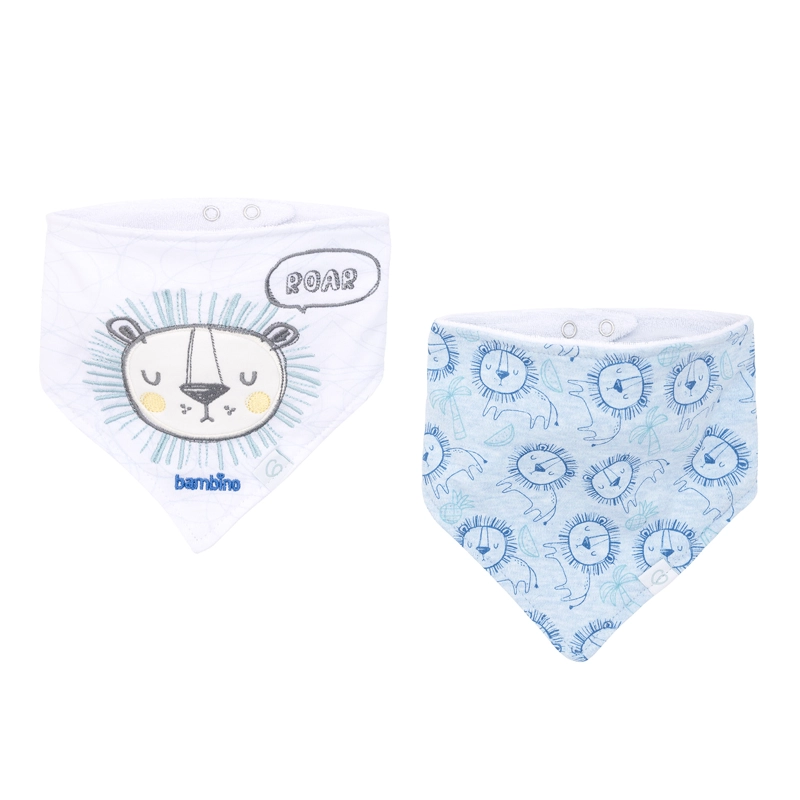 SET BAMBINO 2 BABERO BANDANA LEON NIÑO BLANCO - 2