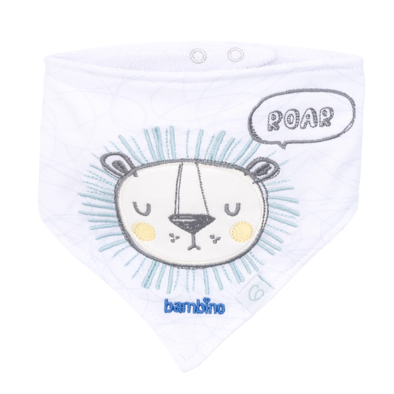 SET BAMBINO 2 BABERO BANDANA LEON NIÑO BLANCO - 3