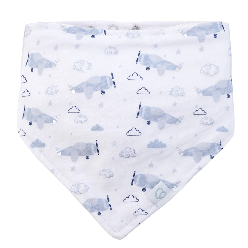 SET BAMBINO 2 BABERO BANDANA AVION NIÑO GRIS - 4