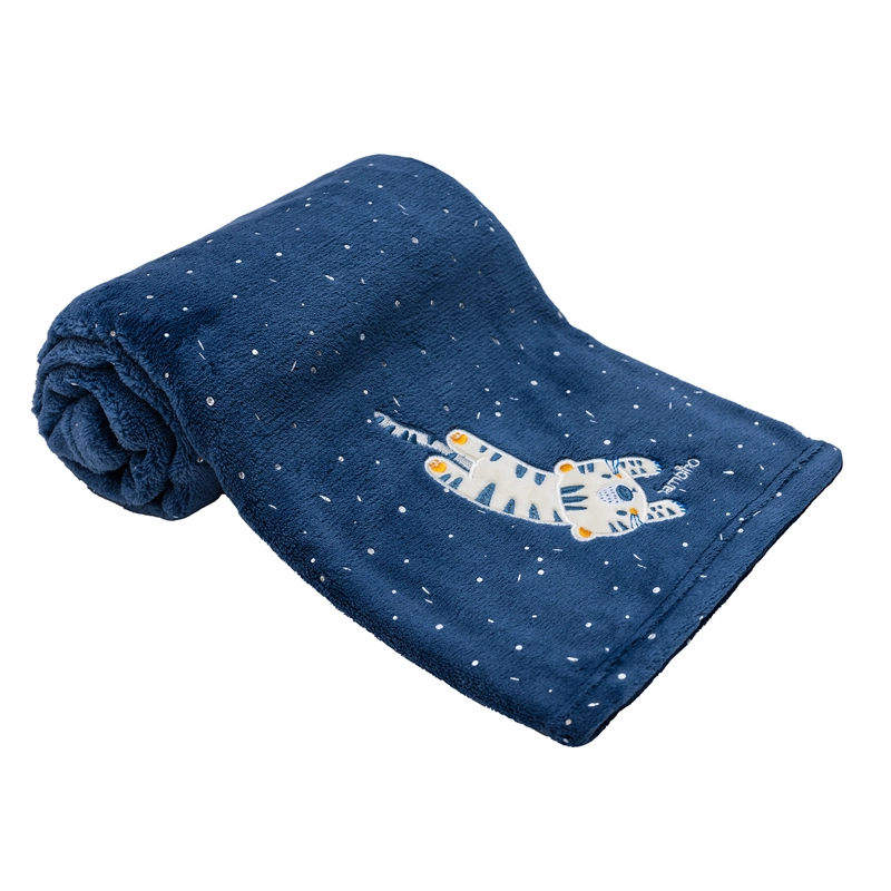 FRAZADA DE CORAL PLUSH AZUL TIGRE NIÑO - 2